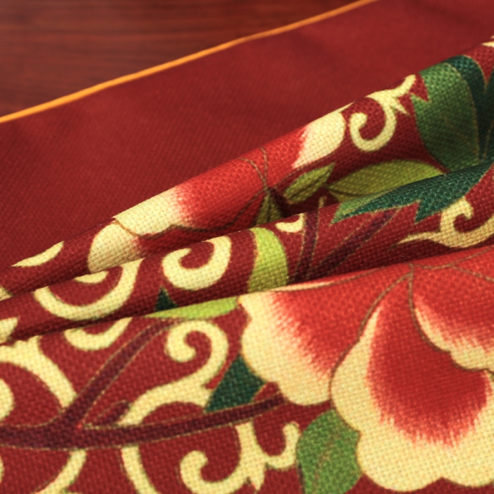 91家纺网 家纺一手货源 找家纺 北辰 2020新款麻布印花新中式坐垫红木沙发垫 花好月圆