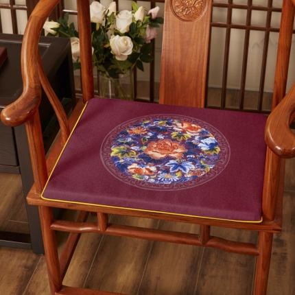 91家纺网 家纺一手货源 找家纺 （总）北辰 2020新款麻布印花新中式坐垫红木沙发垫