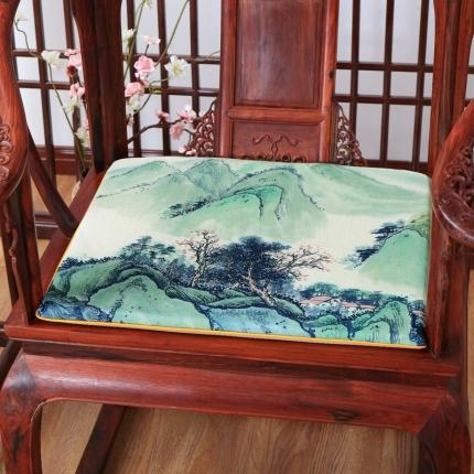 91家纺网 家纺一手货源 找家纺 （总）北辰 2020新款麻布印花新中式坐垫红木沙发垫