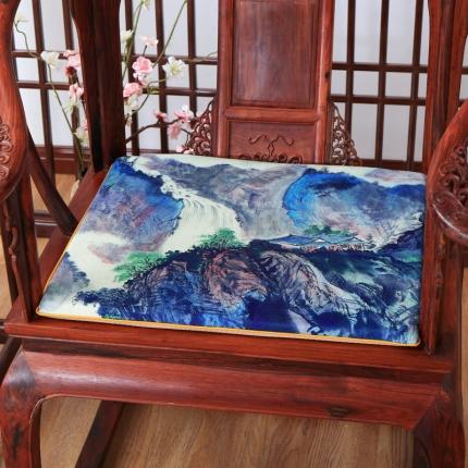 91家纺网 家纺一手货源 找家纺 （总）北辰 2020新款麻布印花新中式坐垫红木沙发垫