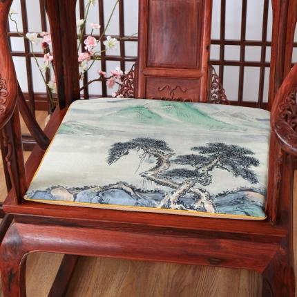 91家纺网 家纺一手货源 找家纺 （总）北辰 2020新款麻布印花新中式坐垫红木沙发垫