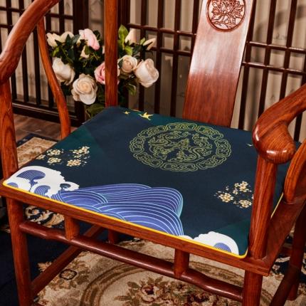 91家纺网 家纺一手货源 找家纺 （总）北辰 2020新款麻布印花新中式坐垫红木沙发垫