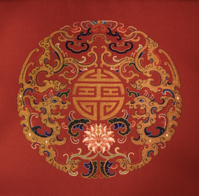 91家纺网 家纺一手货源 找家纺 北辰 2020新款麻布印花新中式坐垫红木沙发垫 吉祥-红