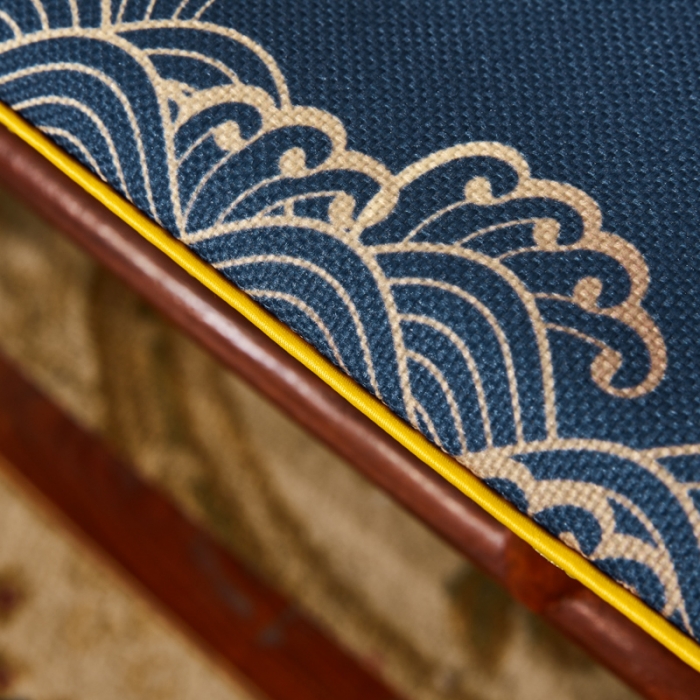 91家纺网 家纺一手货源 找家纺 北辰 2020新款麻布印花新中式坐垫红木沙发垫 福临门