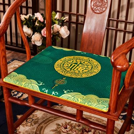 北辰 2020新款麻布印花新中式坐垫红木沙发垫 福泽