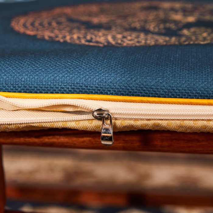 91家纺网 家纺一手货源 找家纺 北辰 2020新款麻布印花新中式坐垫红木沙发垫 潜龙