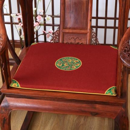 91家纺网 家纺一手货源 找家纺 北辰 2020新款麻布印花新中式坐垫红木沙发垫 中式-红