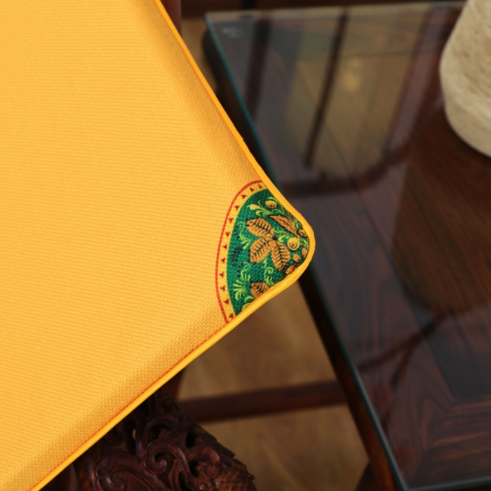 91家纺网 家纺一手货源 找家纺 北辰 2020新款麻布印花新中式坐垫红木沙发垫 中式-金