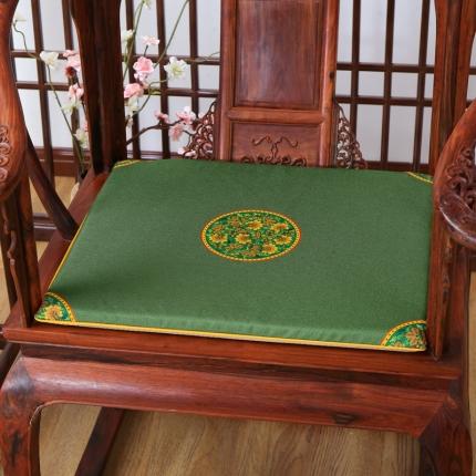 北辰  2020新款麻布印花新中式坐垫红木沙发垫 中式-墨绿
