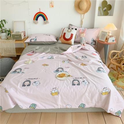 91家纺网 家纺一手货源 找家纺 眠屿 2020新款全棉夏被四件套 爱酱