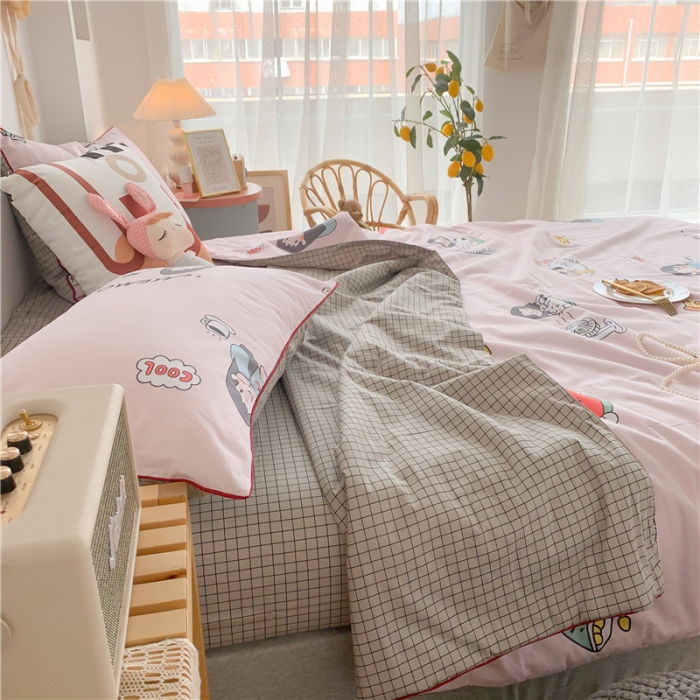 91家纺网 家纺一手货源 找家纺 眠屿 2020新款全棉夏被四件套 爱酱