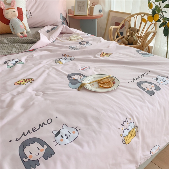 91家纺网 家纺一手货源 找家纺 眠屿 2020新款全棉夏被四件套 爱酱