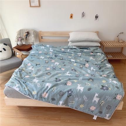 91家纺网 家纺一手货源 找家纺 眠屿 2020新款蕾丝花边全棉印花夏被梦游仙境