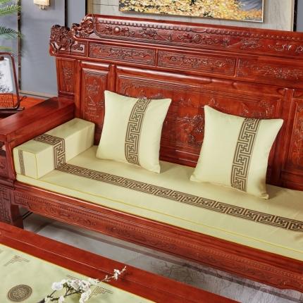 91家纺网 家纺一手货源 找家纺 北辰 2020新款中式沙发垫 (2) 回纹花-米色