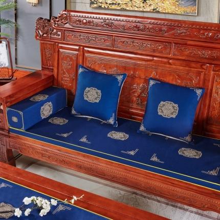北辰 2020新款中式沙发垫（1） 福禄藏蓝