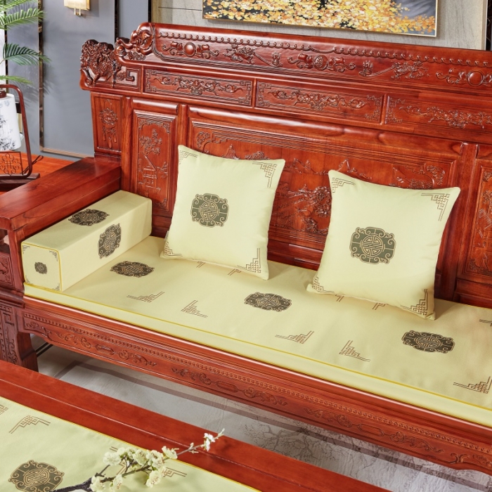 91家纺网 家纺一手货源 找家纺 北辰 2020新款中式沙发垫（1） 福禄米色