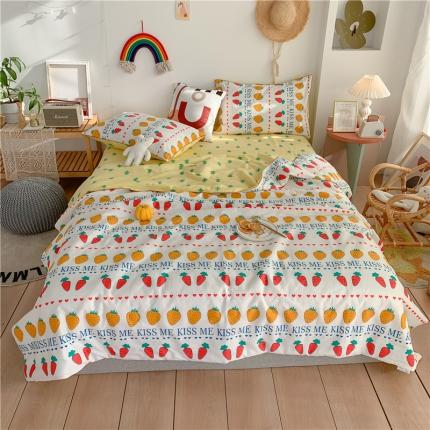 91家纺网 家纺一手货源 找家纺 眠屿 2020新款全棉夏被四件套 田园趣味