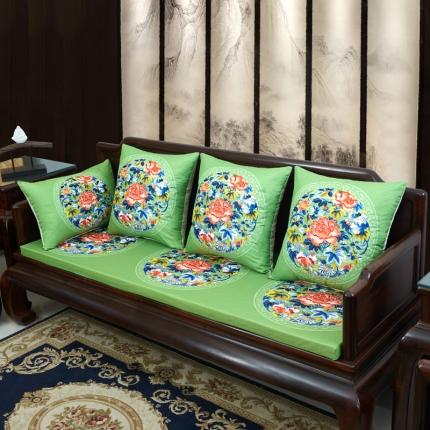 北辰 2020新款麻布印花沙发垫系列 秋香-亮绿