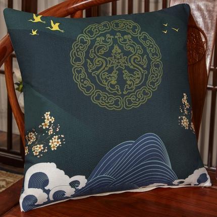 北辰 2020新款麻布印花新中式抱枕 祥瑞