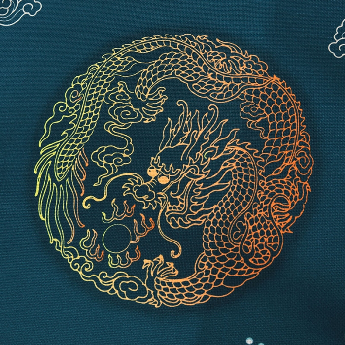 91家纺网 家纺一手货源 找家纺 北辰 2020新款麻布印花新中式抱枕 潜龙