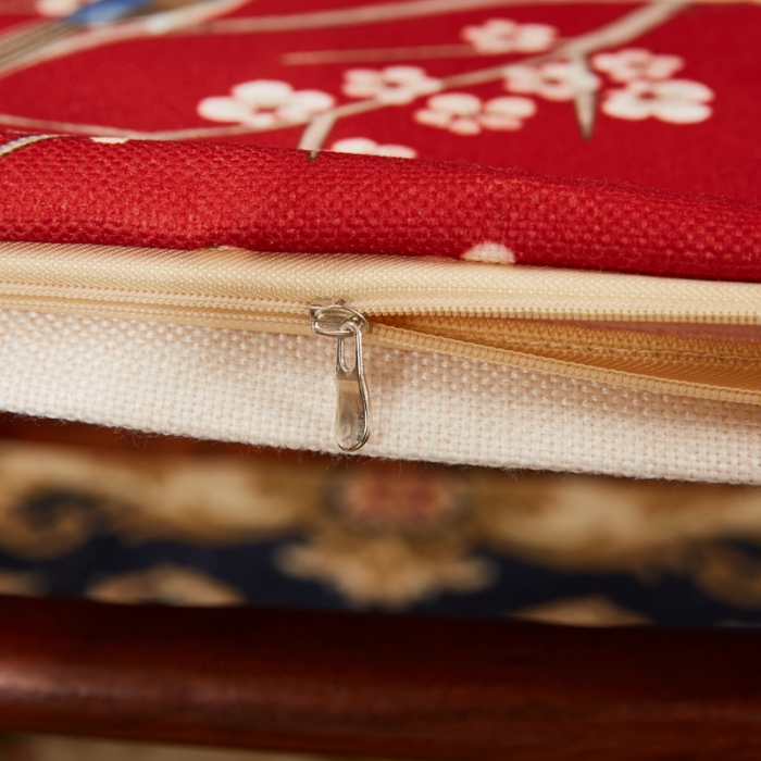 91家纺网 家纺一手货源 找家纺 北辰 2020新款麻布印花新中式抱枕 鹊上眉梢-红