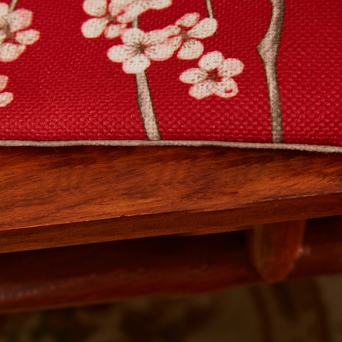 91家纺网 家纺一手货源 找家纺 北辰 2020新款麻布印花新中式抱枕 鹊上眉梢-红