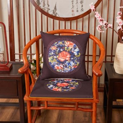 北辰 2020新款麻布印花新中式抱枕 秋香-咖色