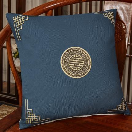 北辰 2020新款麻布印花新中式抱枕 富贵-兰