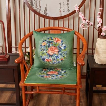 91家纺网 家纺一手货源 找家纺 北辰 2020新款绒面双面印花新中式抱枕 秋香-墨绿