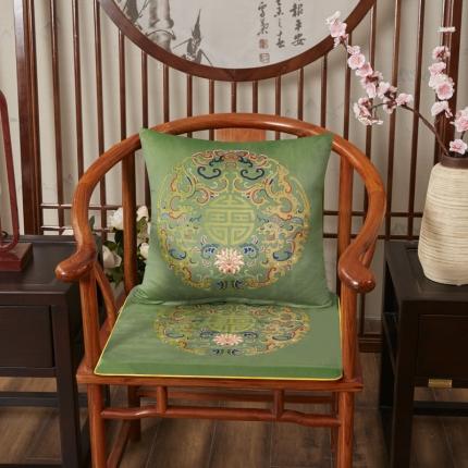 91家纺网 家纺一手货源 找家纺 北辰 2020新款绒面双面印花新中式抱枕 吉祥-墨绿