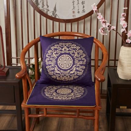 91家纺网 家纺一手货源 找家纺 北辰 2020新款绒面双面印花新中式抱枕 如意-藏蓝