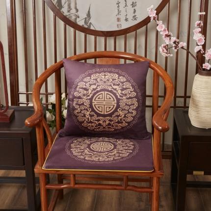 91家纺网 家纺一手货源 找家纺 北辰 2020新款绒面双面印花新中式抱枕 如意-咖