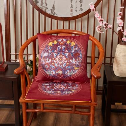 91家纺网 家纺一手货源 找家纺 （总）北辰 2020新款绒面双面印花新中式抱枕