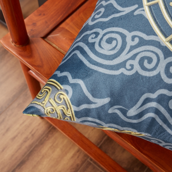 91家纺网 家纺一手货源 找家纺 北辰 2020新款绒面双面印花新中式抱枕 兰福