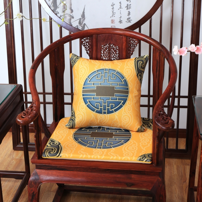 91家纺网 家纺一手货源 找家纺 北辰 2020新款麻布印花新中式抱枕 中式-金福