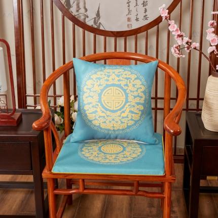 北辰 2020新款麻布印花新中式抱枕 如意-亮蓝