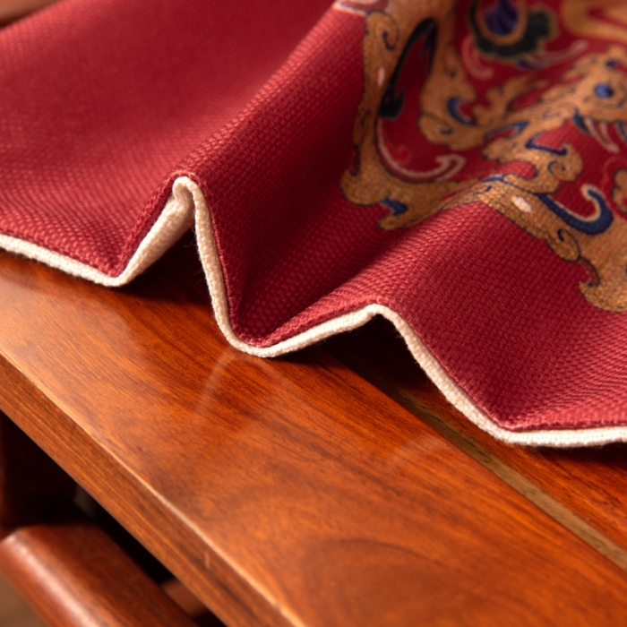 91家纺网 家纺一手货源 找家纺 北辰 2020新款麻布印花新中式抱枕 吉祥-红