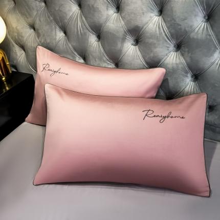 91家纺网 家纺一手货源 找家纺 慕色家纺 2020新款滚边纯棉单枕套 轻奢豆沙