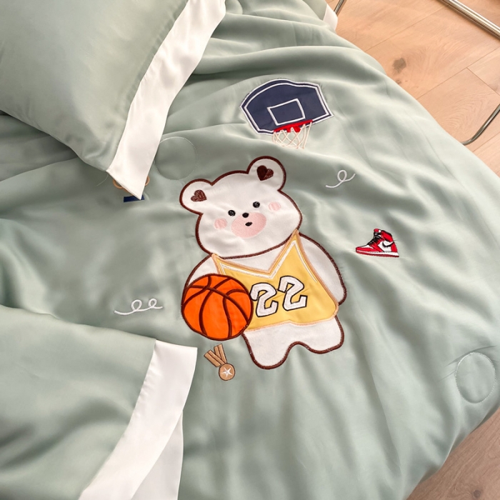 91家纺网 家纺一手货源 找家纺 星野 2020新款60天丝夏被灌篮熊