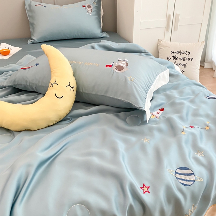 91家纺网 家纺一手货源 找家纺 星野 2020新款60天丝夏被宇航员