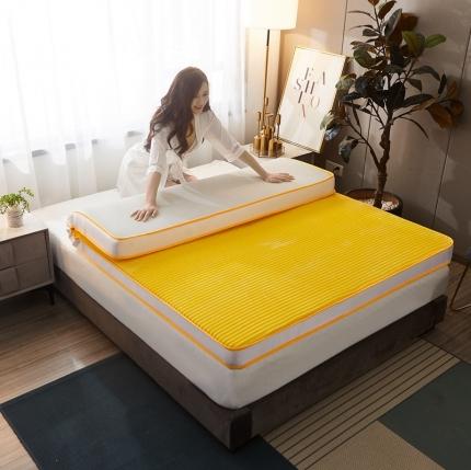 91家纺网 家纺一手货源 找家纺 欣罗兰垫业 2022新款床垫 魔法绒荧光黄