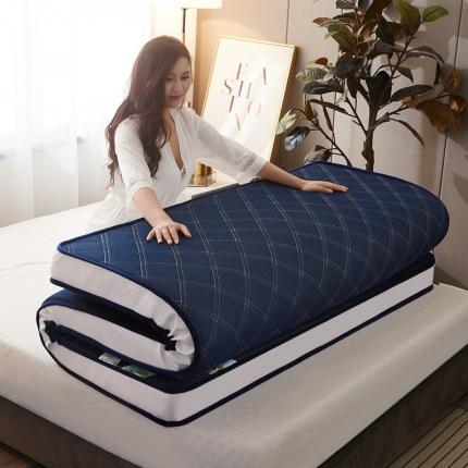 91家纺网 家纺一手货源 找家纺 欣罗兰垫业 2022新款床垫 斜纹蓝