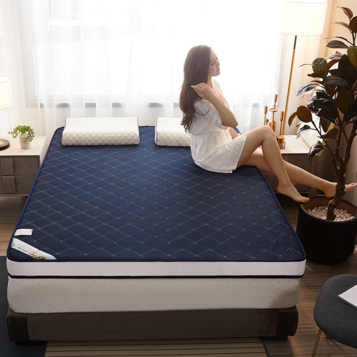 91家纺网 家纺一手货源 找家纺 欣罗兰垫业 2022新款床垫 斜纹蓝
