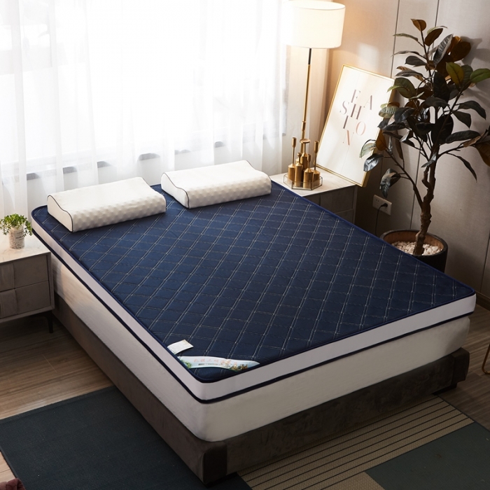 91家纺网 家纺一手货源 找家纺 欣罗兰垫业 2022新款床垫 斜纹蓝
