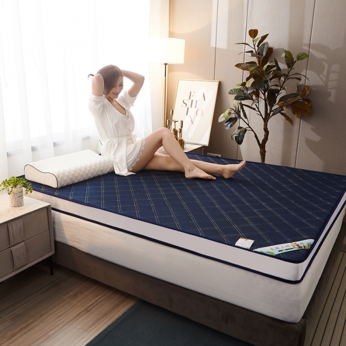 91家纺网 家纺一手货源 找家纺 欣罗兰垫业 2022新款床垫 斜纹蓝