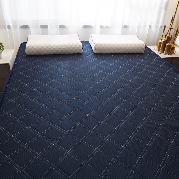 91家纺网 家纺一手货源 找家纺 欣罗兰垫业 2022新款床垫 斜纹蓝