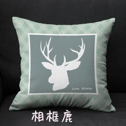 91家纺网 家纺一手货源 找家纺 煌朝2020新款免费定制卡通抱枕靠垫短毛绒绒布赠品抱枕（随机拿货）相框鹿