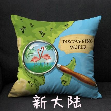 91家纺网 家纺一手货源 找家纺 煌朝2020新款免费定制卡通抱枕靠垫短毛绒绒布赠品抱枕（随机拿货）新大陆