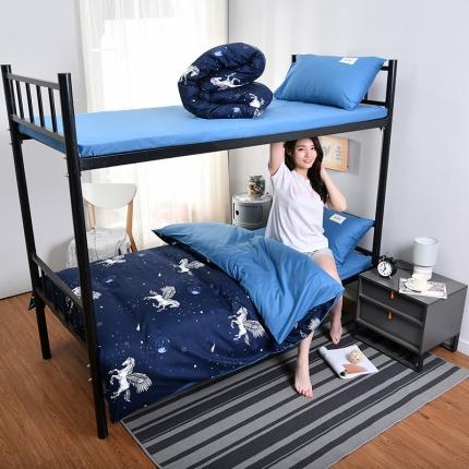 91家纺网 家纺一手货源 找家纺 美真单人宿舍0.9米床1.2米床棉加涤全棉纯棉大学生三件套