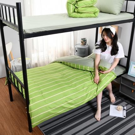 91家纺网 家纺一手货源 找家纺 美真单人宿舍0.9米床1.2米床棉加涤全棉纯棉大学生三件套